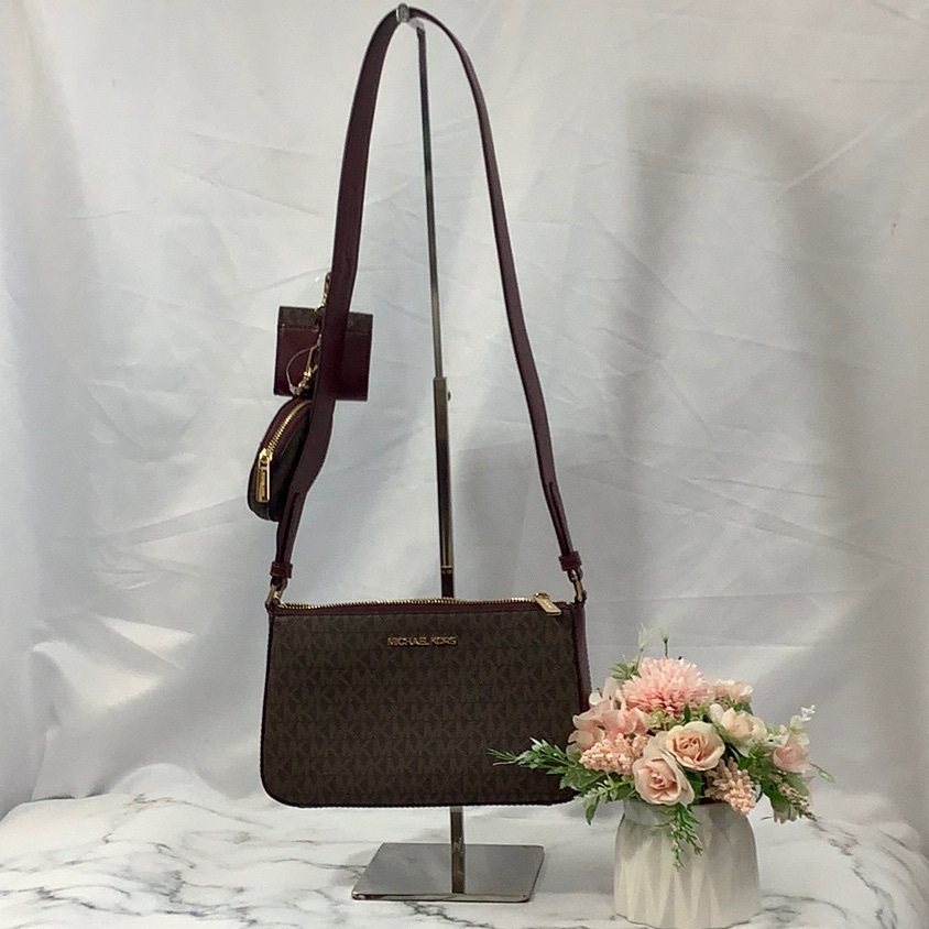 Nwt Michael Kors Signature Brown Multicolor Crossbody With Tech Attached